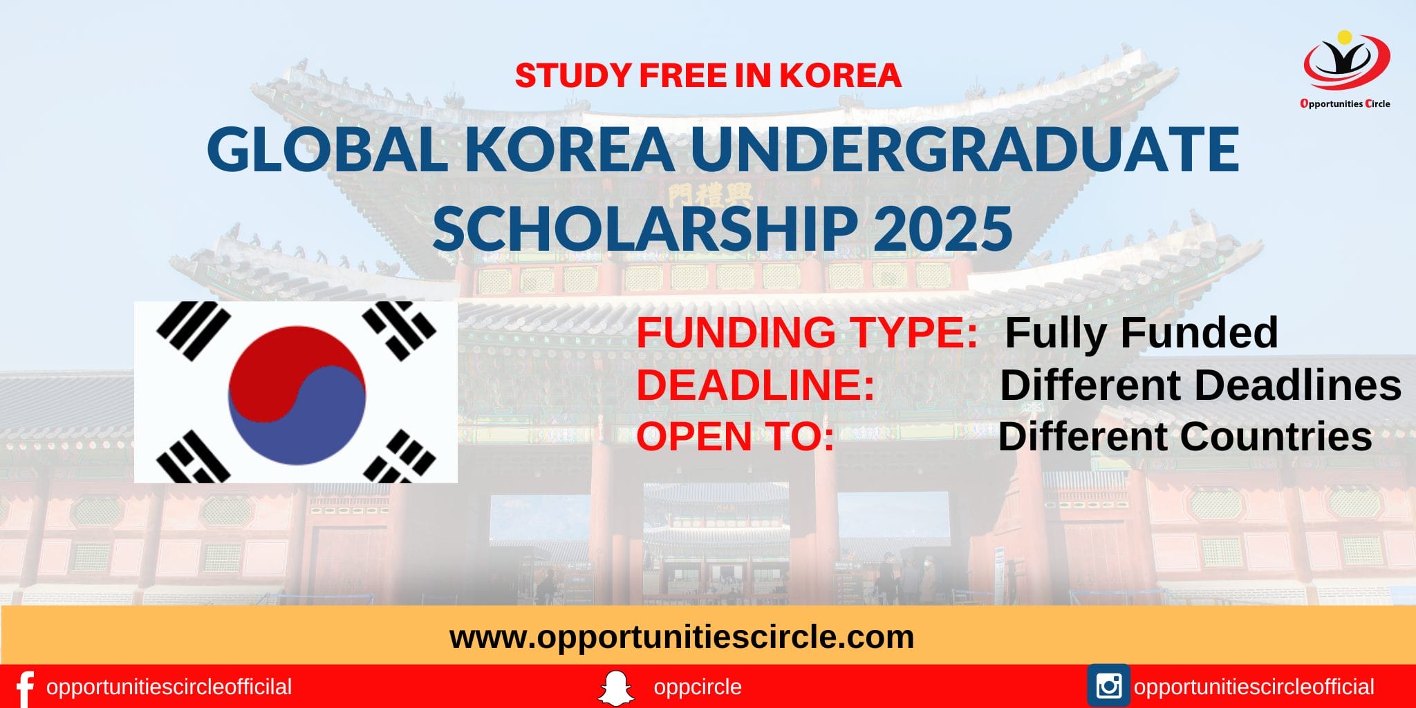 Global Korea Undergraduate Scholarship 2025 Korean Government