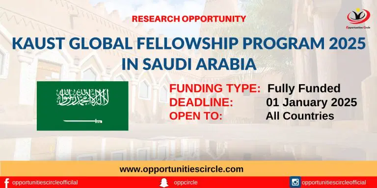 KAUST Global Fellowship Program 2025 in Saudi Arabia