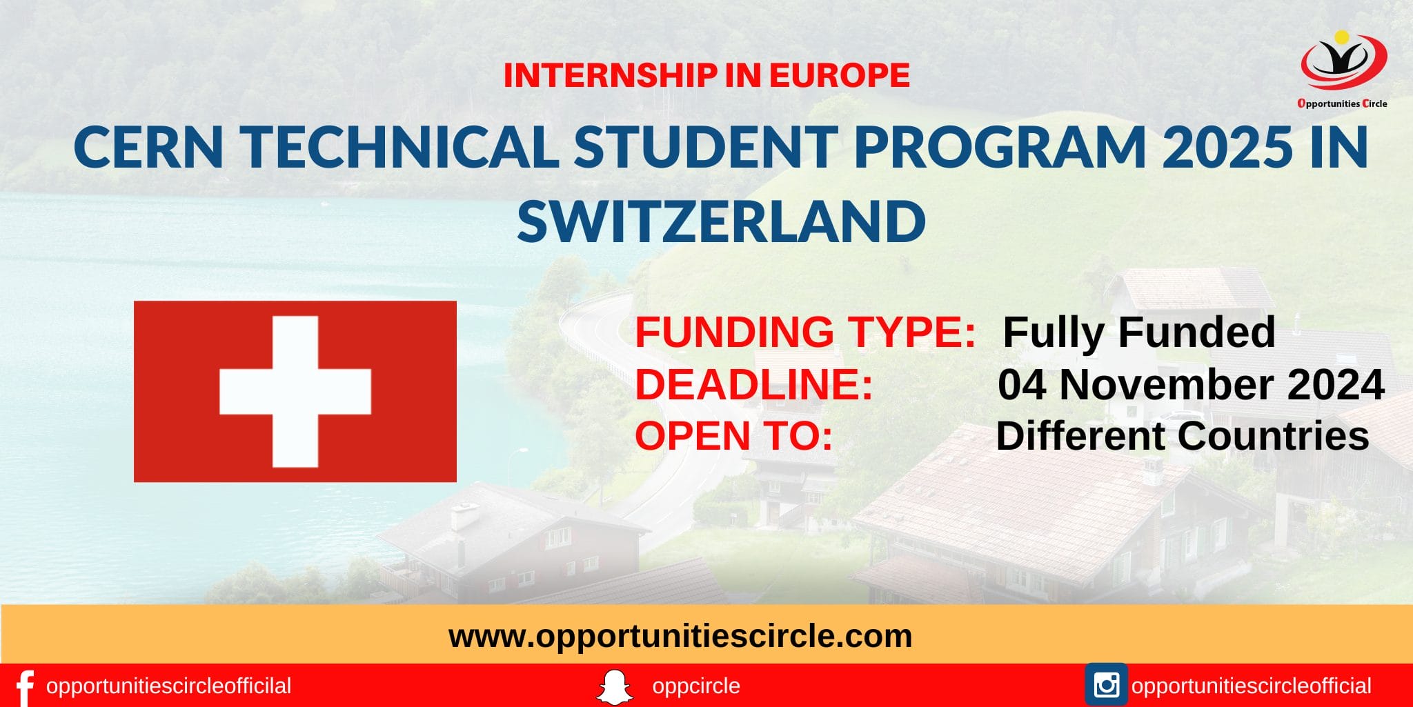 CERN Technical Student Program 2025 in Switzerland Fully Funded