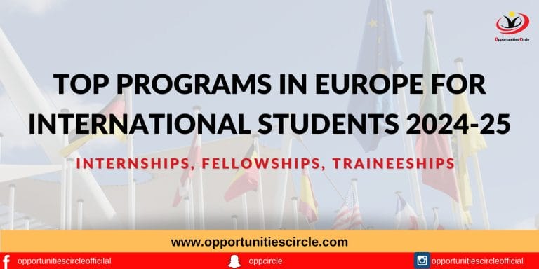 Top Programs in Europe for International Students 2024-25