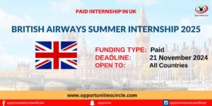 British Airways Summer Internship 2025